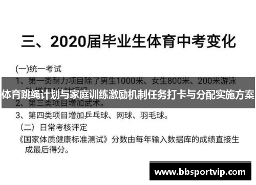 体育跳绳计划与家庭训练激励机制任务打卡与分配实施方案